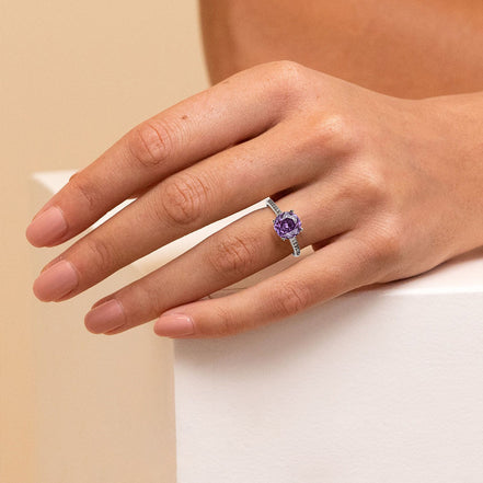 Multi-color Cushion Paved Band Zircon Ring