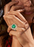 Emerald Sunburst Zircon Ring