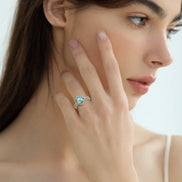 Multi-color Cushion Antique Band Zircon Ring
