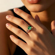 Multi-color Cushion Cluster Zircon Ring