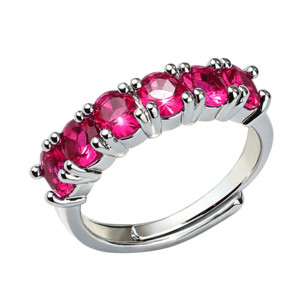 Multicolor Row Zircon Ring