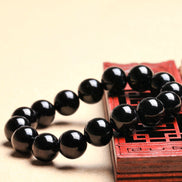 Natural Black Obsidian Beaded Bracelet