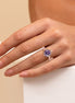 Multi-color Cushion Antique Band Zircon Ring