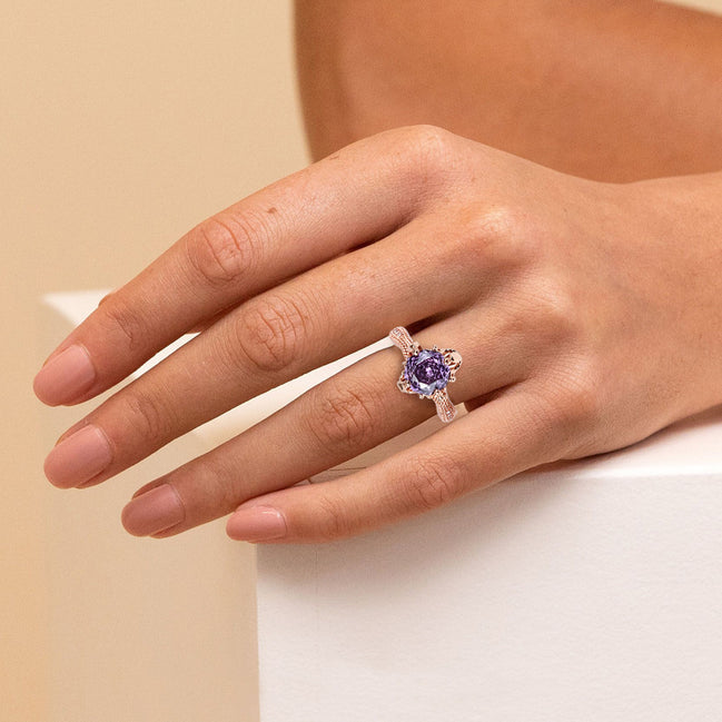 Multi-color Cushion Antique Band Zircon Ring