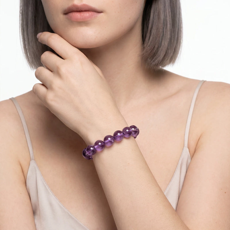 Natural Amethyst Beaded Bracelet