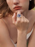 Purple Flower Zircon Ring