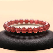 Natural Strawberry Quartz Beaded Bracelet