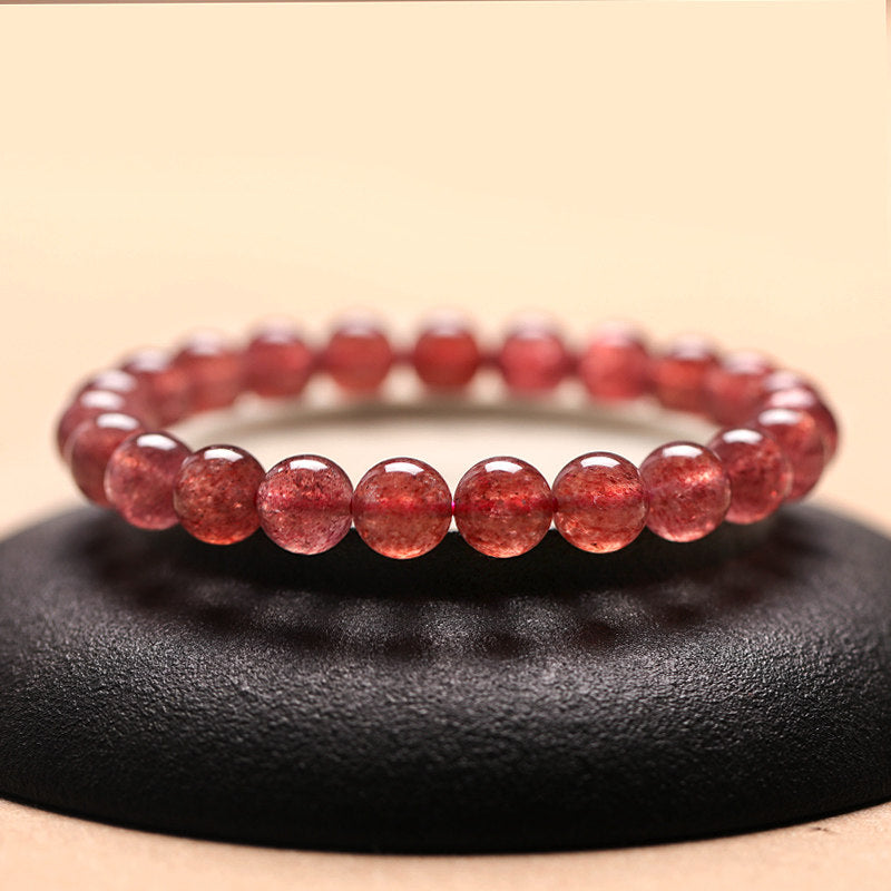 Natural Strawberry Quartz Beaded Bracelet
