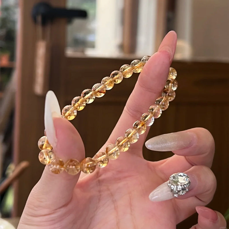 Natural Citrine Beaded Bracelet