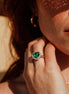 Emerald Heart Halo Zircon Ring