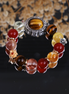 Tiger Eye Red Agate Mixed Crystal Floral Accent Bracelet/CR-D85Q81