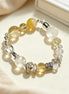 Citrine & Clear Quartz Alloy Charm Bracelet/CR-D85Q86