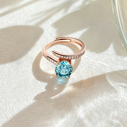 Multi-color Cushion Split Shank Zircon Ring