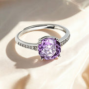 Multi-color Cushion Paved Band Zircon Ring