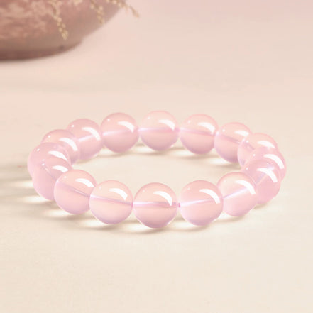 Natural Rose Quartz Beaded Bracelet