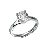 Multi-color Oval Four Prong Zircon Ring