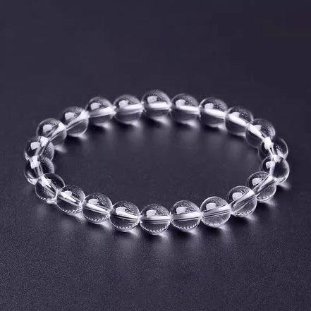 High Clarity Clear Quartz Beaded Bracelet