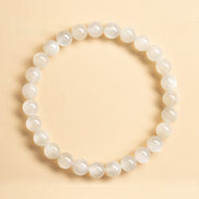 Natural White Moonstone Beaded Bracelet