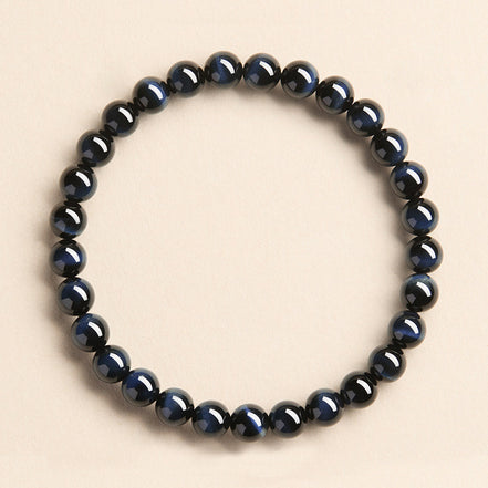 Natural Blue Tiger Eye Beaded Bracelet
