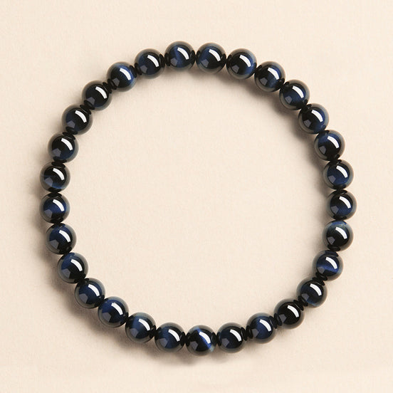 Natural Blue Tiger Eye Beaded Bracelet