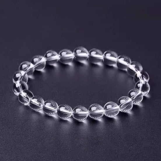 High Clarity Clear Quartz Beaded Bracelet