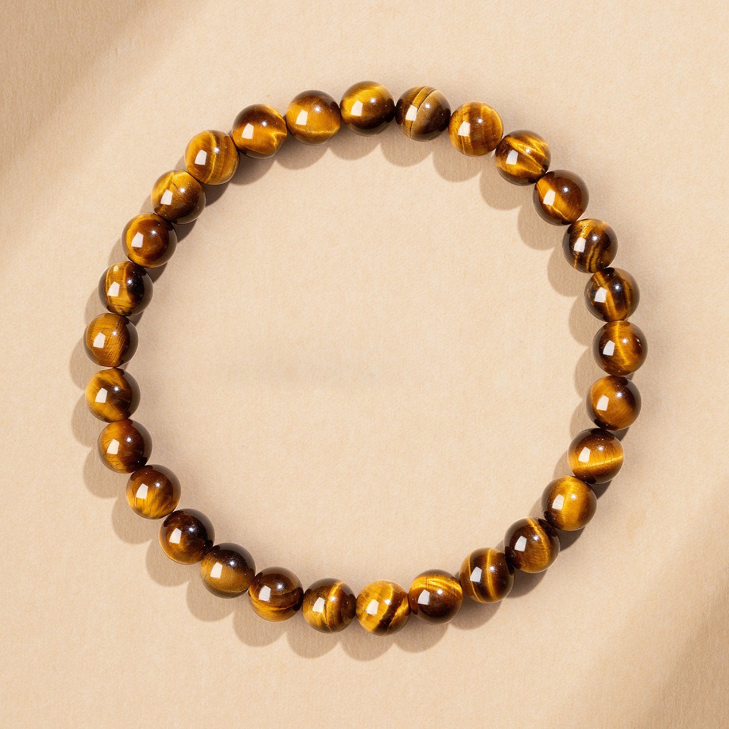 Natural Golden Tiger Eye Beaded Bracelet