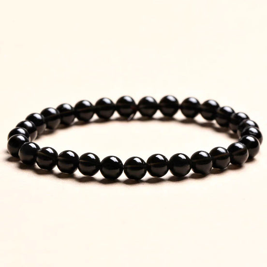 Natural Black Obsidian Beaded Bracelet