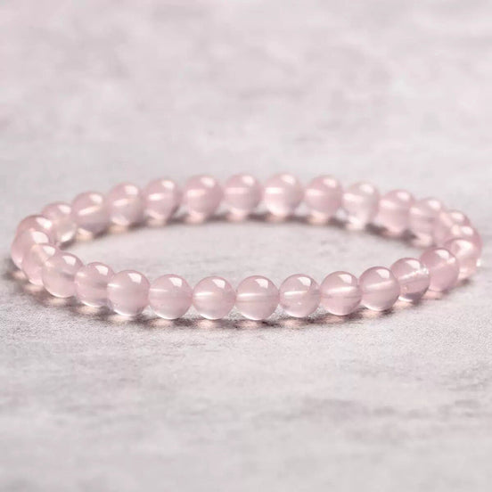 Natural Rose Quartz Beaded Bracelet