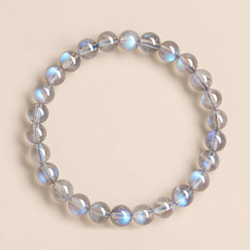 Natural Grey Moonstone Beaded Bracelet