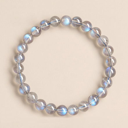 Natural Grey Moonstone Beaded Bracelet