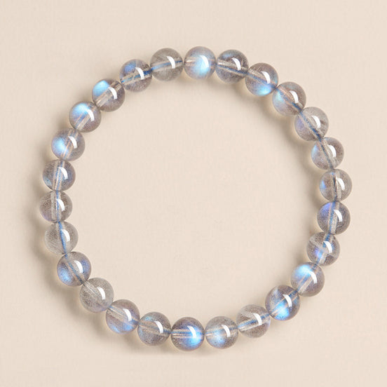 Natural Grey Moonstone Beaded Bracelet