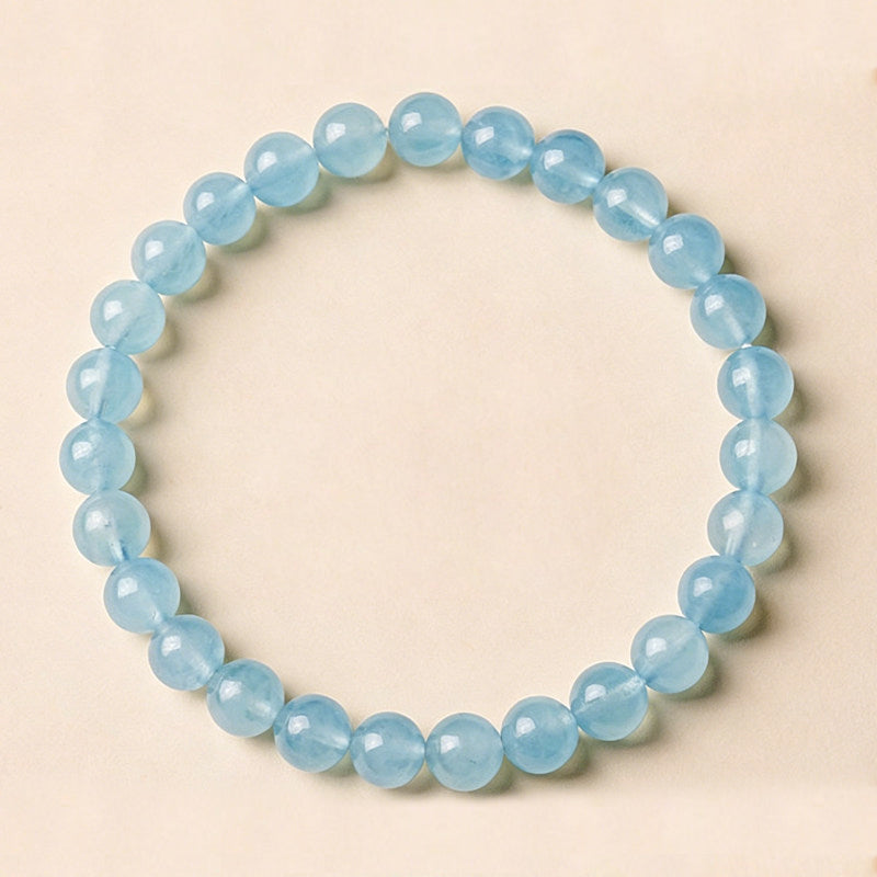 Natural Aquamarine Beaded Bracelet