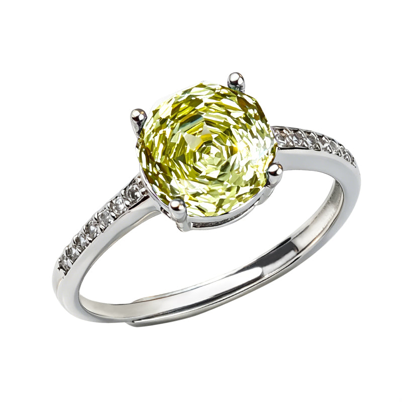 Multi-color Cushion Paved Band Zircon Ring