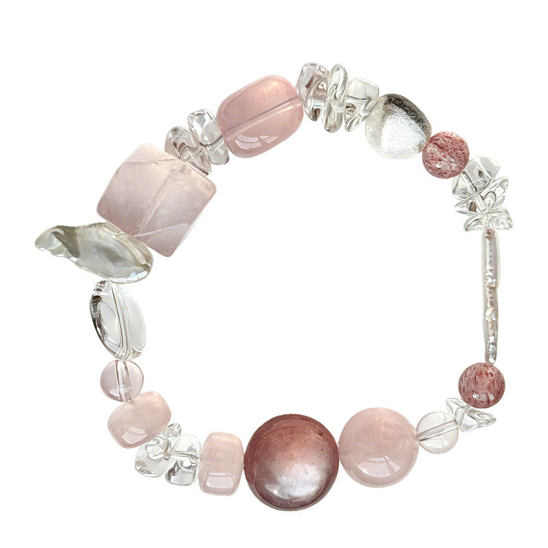 Rose Quartz & Strawberry Quartz Bracelet