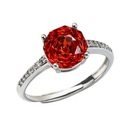 Multi-color Cushion Paved Band Zircon Ring