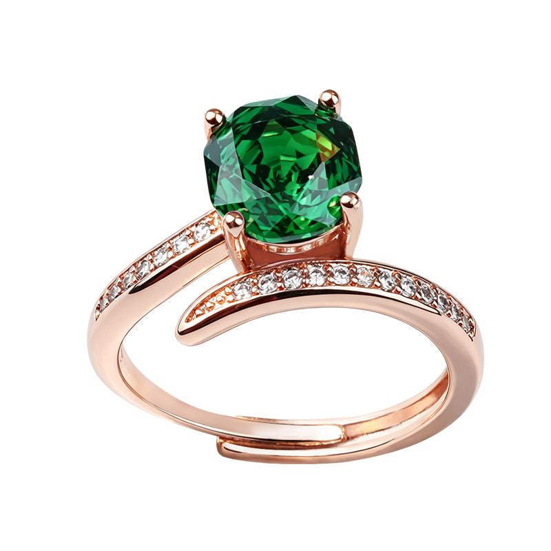 Multi-color Cushion Split Shank Zircon Ring