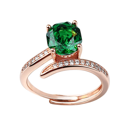Multi-color Cushion Split Shank Zircon Ring