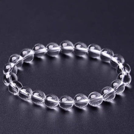 High Clarity Clear Quartz Beaded Bracelet