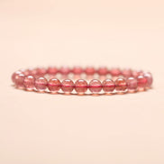 Natural Strawberry Quartz Beaded Bracelet