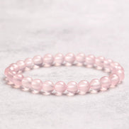Natural Rose Quartz Beaded Bracelet