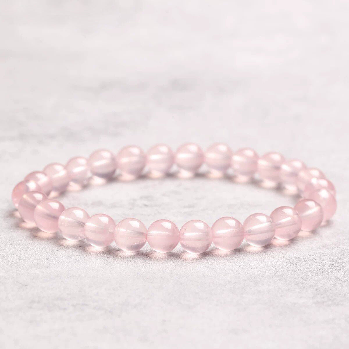 Natural Rose Quartz Beaded Bracelet