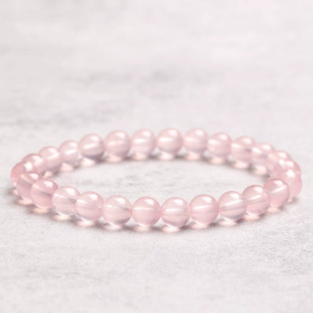 Natural Rose Quartz Beaded Bracelet
