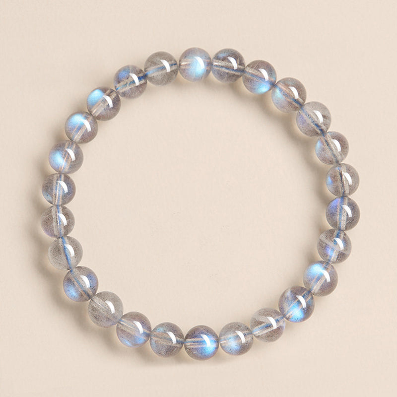 Natural Grey Moonstone Beaded Bracelet