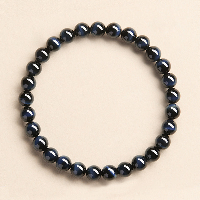 Natural Blue Tiger Eye Beaded Bracelet