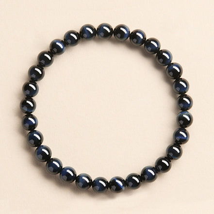 Natural Blue Tiger Eye Beaded Bracelet