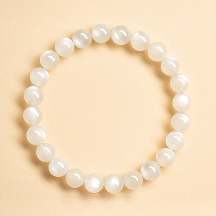Natural White Moonstone Beaded Bracelet