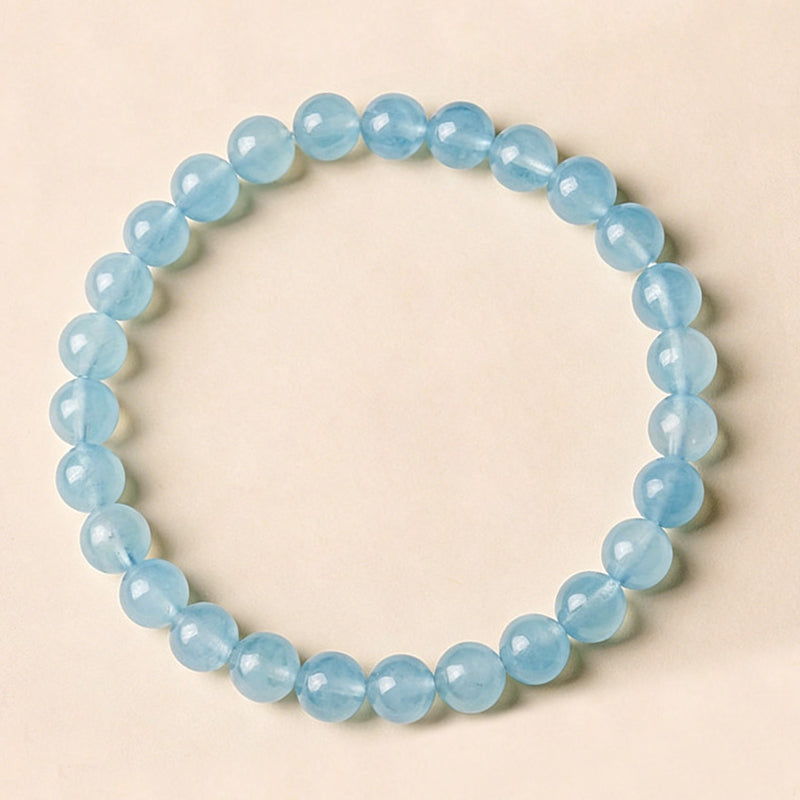 Natural Aquamarine Beaded Bracelet