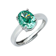 Dual Color Oval Solitaire Zircon Ring