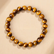 Natural Golden Tiger Eye Beaded Bracelet
