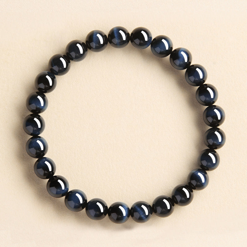 Natural Blue Tiger Eye Beaded Bracelet